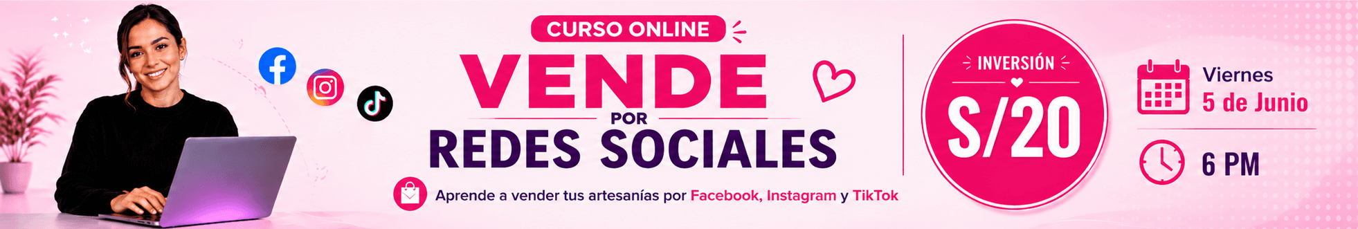 Curso online vende por redes sociales