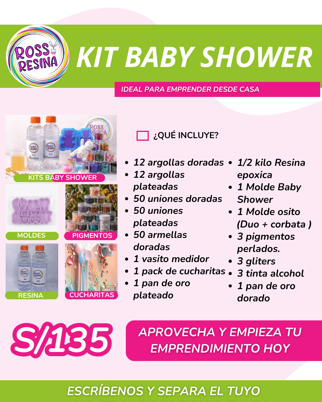Kit resinero baby shower
